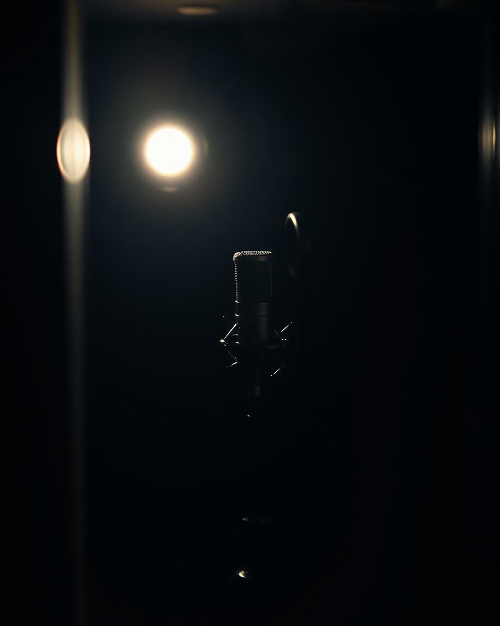Vocal booth in low cinematic light